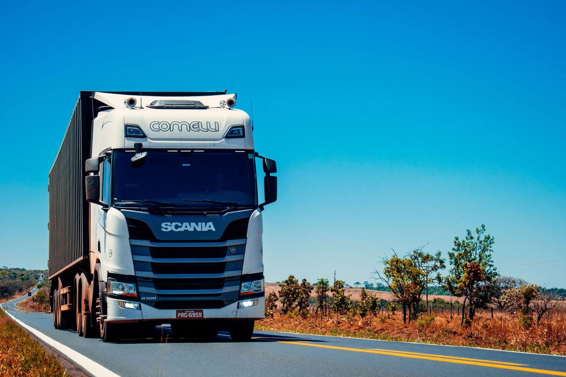 Truck on an open road